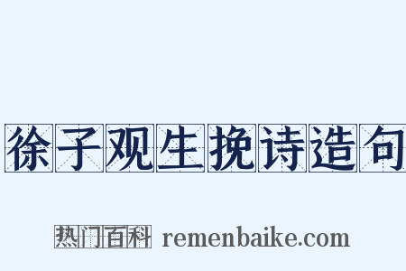 徐子观生挽诗造句是什么意思的图片
